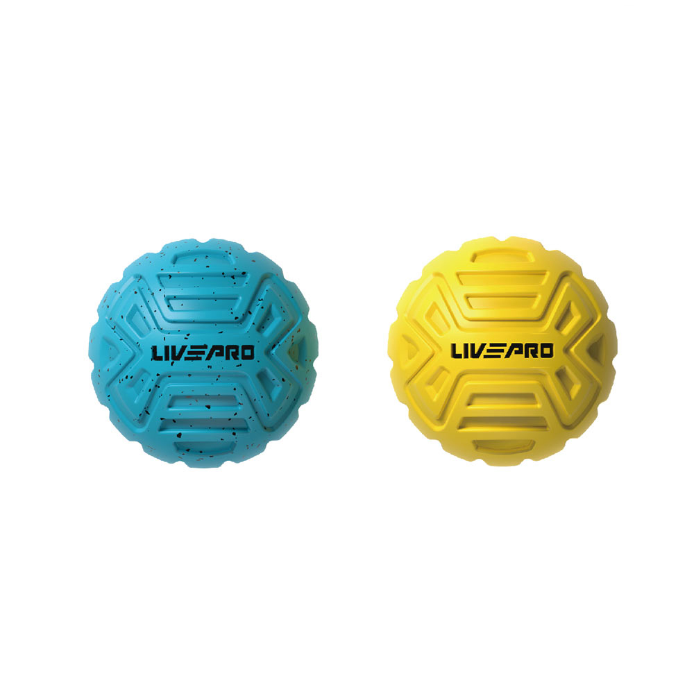 Массажный мяч для стоп и тела LIVEPRO Foot Massage Ball набор, 2 штуки, синий, желтый